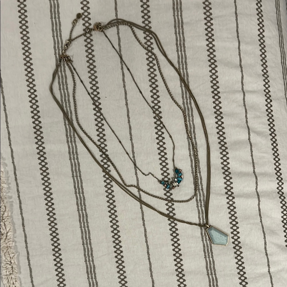 Chloe and Isabel Silver and Blue Layered Necklace